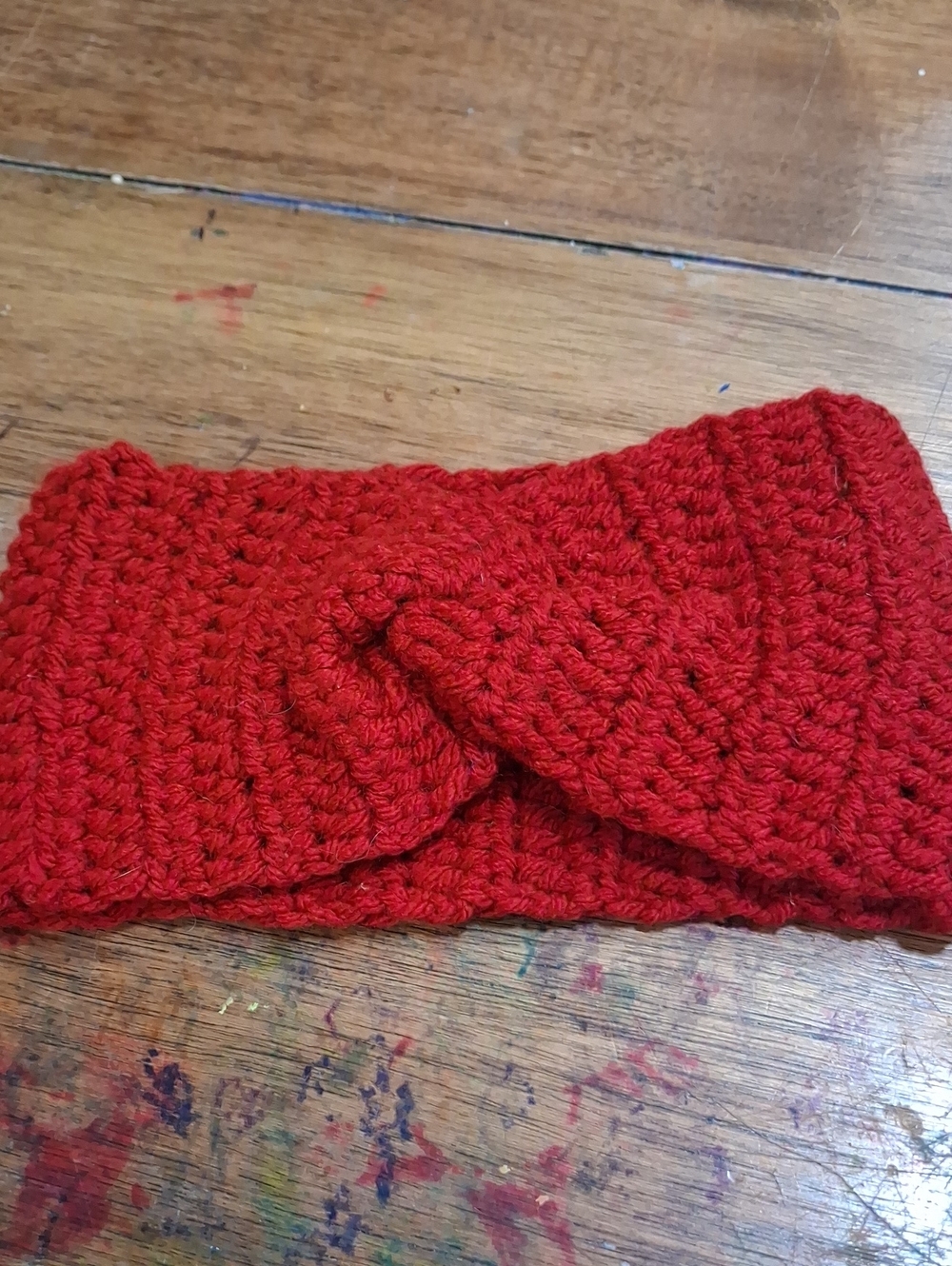 Handmade Red Crochet Twisted Headband
